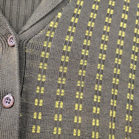 August Silk Logic Cardigan Sweater Size Medium Rib Knit Green Y2K Deadstock - Picture 3 of 10